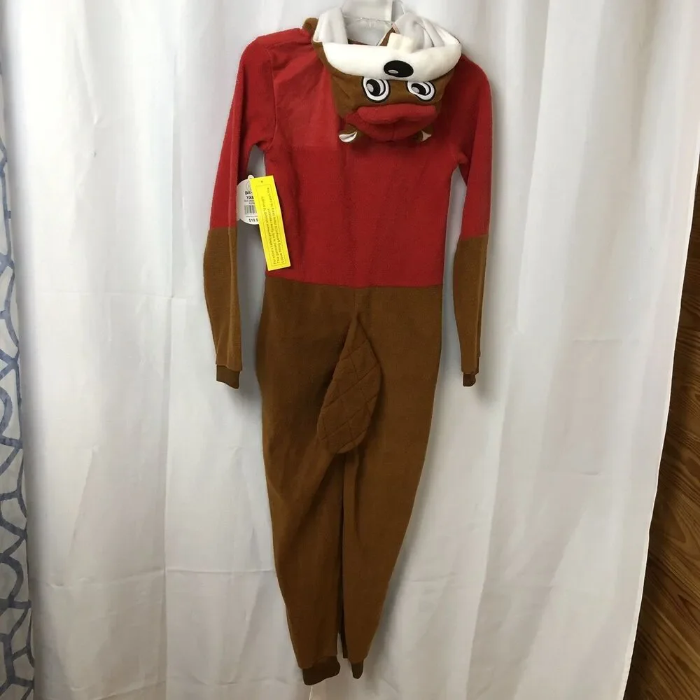 Buc-ee's Beaver Mascot Buc Union Body Suit Costume Pajamas Youth XS NWT